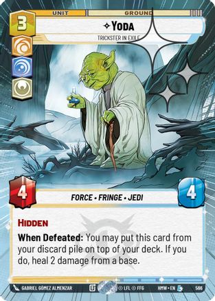 Yoda - Trickster in Exile (Hyperspace Foil) (566) - Homeworlds Foil