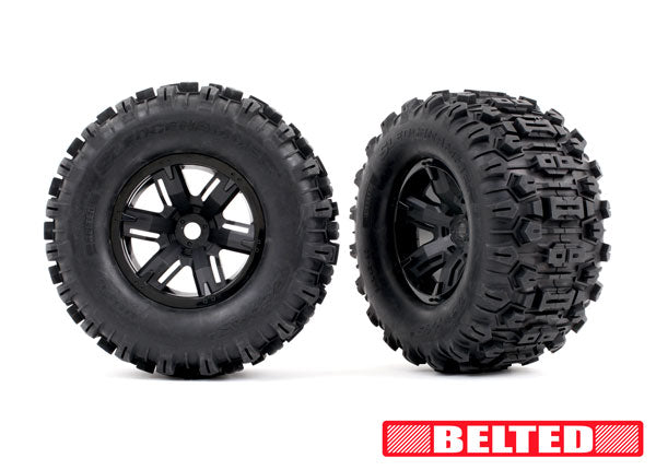 Sledgehammer Belted Tires Assembled and Glued With X-Maxx Wheels 7871