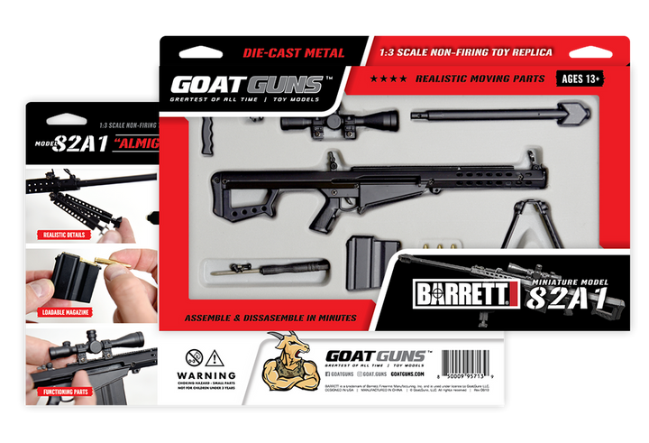 GoatGuns Miniature 1/4 Scale Die-Cast Barrett 82A1 .50 CAL Model Kit (Black)