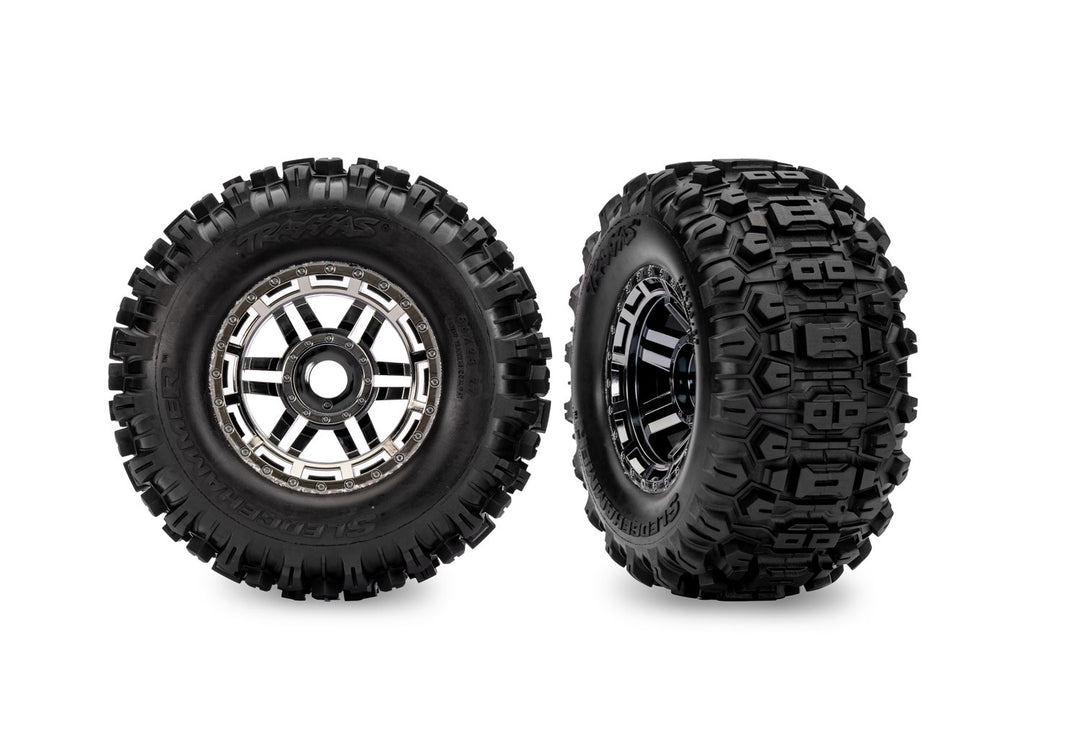 Maxx 2.8" Black Chrome Wheels &amp; Sledgehammer Tires (2) 8972-BLKCR