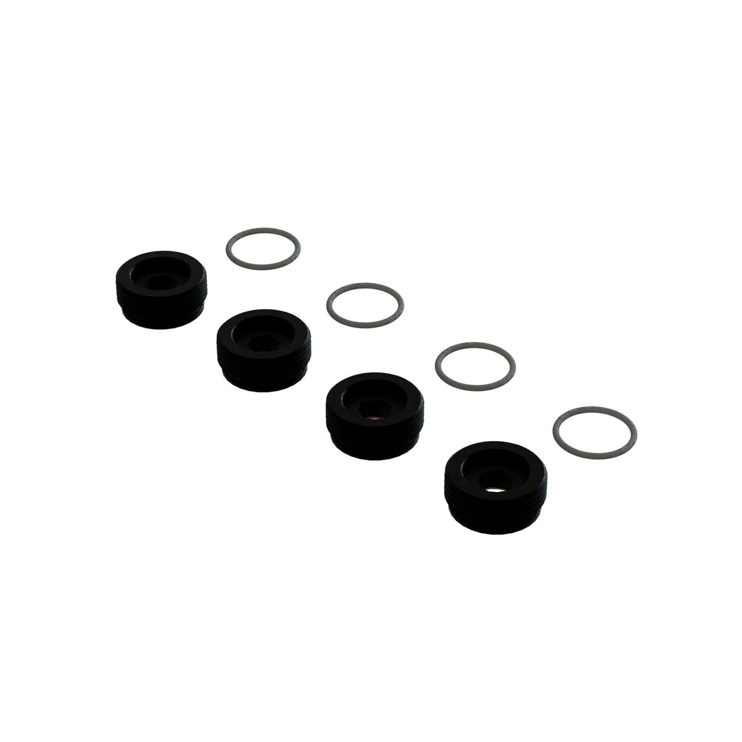 Arrma Aluminum Front Hub Nut Black Inc. O-Rings (4) ARA330775
