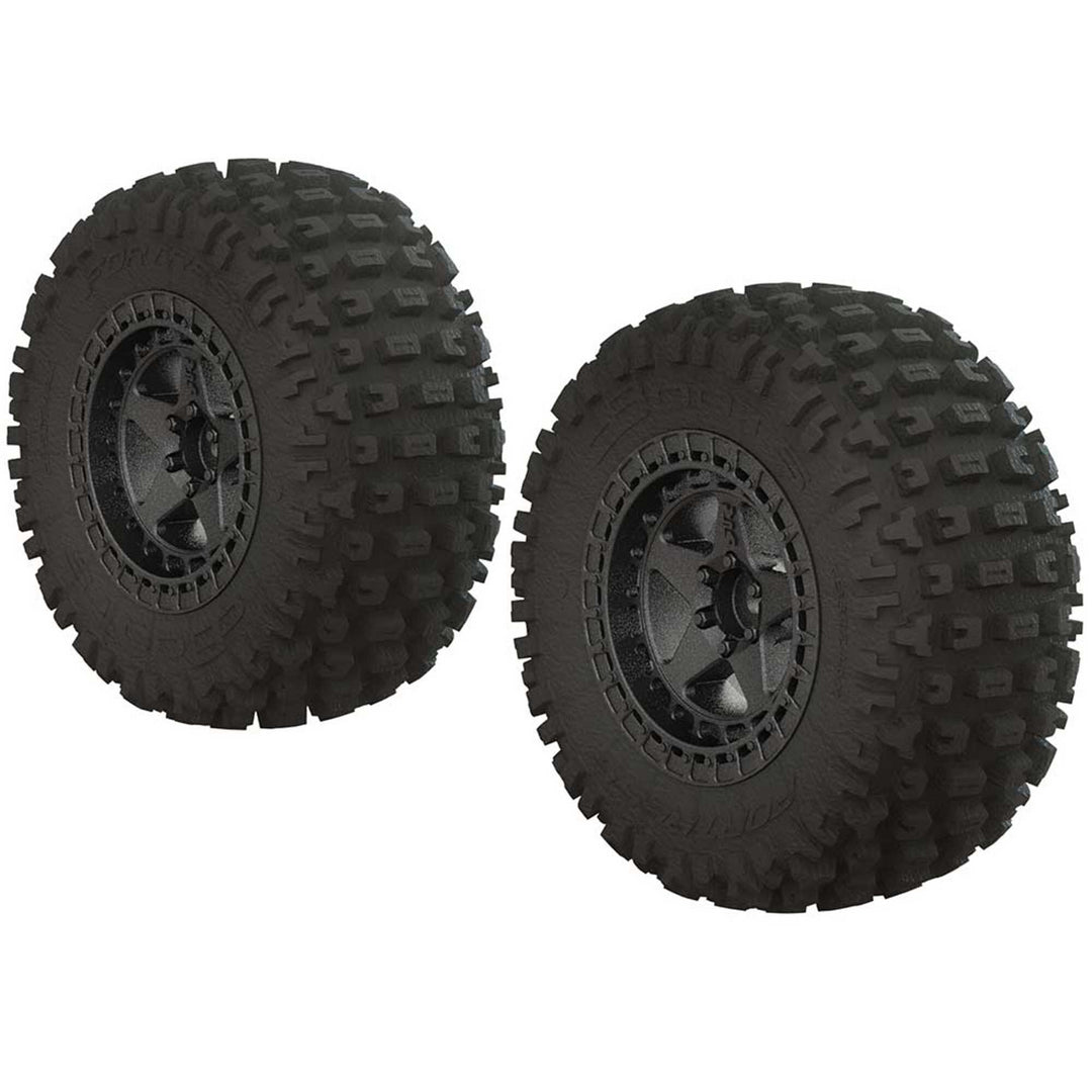 1/10 dBoots Fortress SC 2.2/3.0 Pre-Mounted Tires, 14mm Hex, Black Chrome (2) ARAC9631