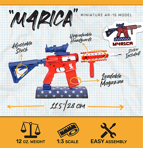 GoatGuns Miniature 1/3 Scale Die-Cast AR-15 M4R1CA USA Model Kit