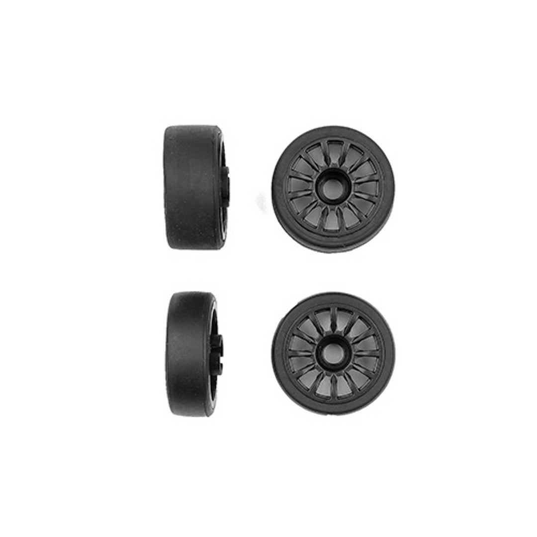 Associated SR27 12-Spoke Wheel &amp; Tire Set, 1/27 Team Associated SR27 21820