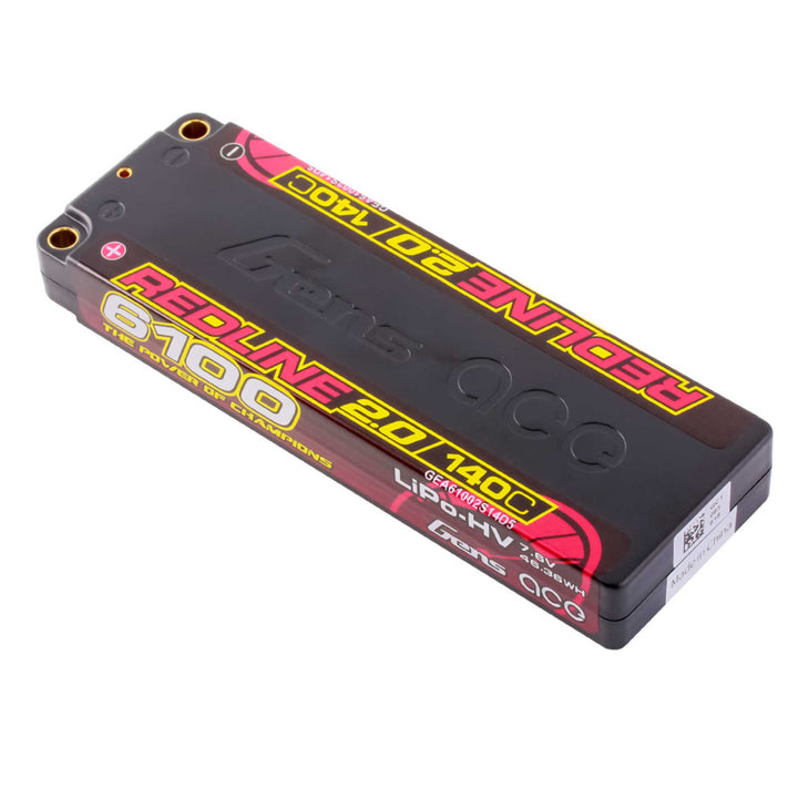 Gens Ace 7.6V 6100mAh 2S 140C LCG LiHV 5.0mm bullet Redline 2.0 GEA61002S14D5