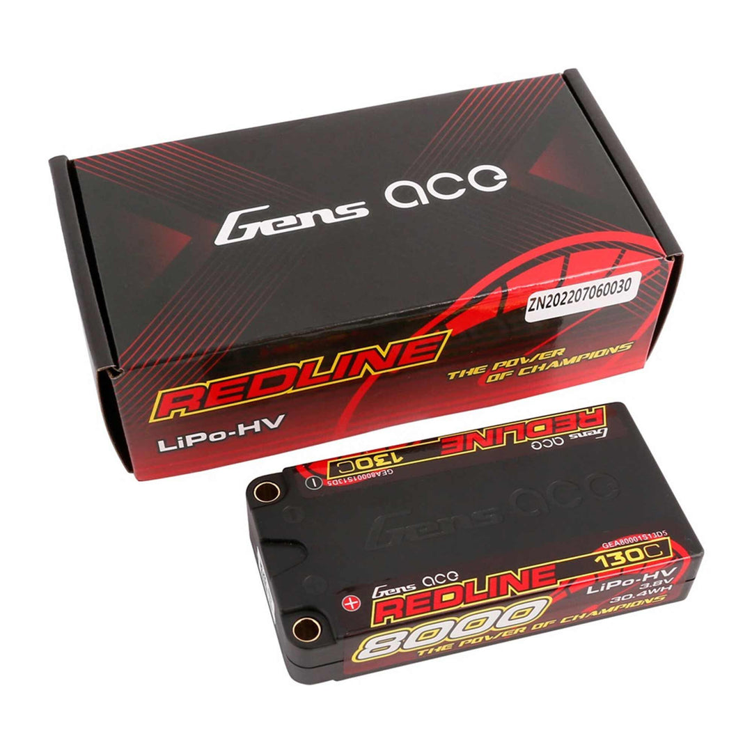 Gens Ace Redline 1S LiHV LiPo LCG Battery 130C (3.8V/8000mAh) GEA80001S13D5