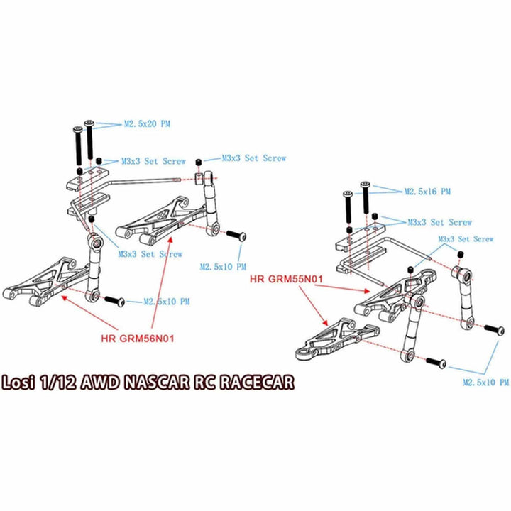 Hot Racing Losi 1/12 NASCAR/Arrma Grom &amp; Typhon Anti-Roll Sway Bar Set (Front &amp; Rear) HRAGRM311TY01