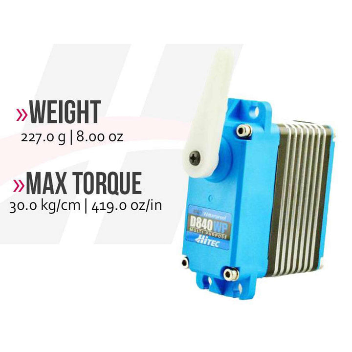 Hitec D840WP Waterproof High Speed Steel Gear Large Scale Servo (High Voltage) 36840