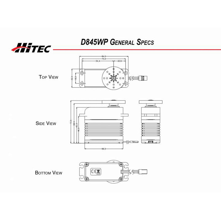 Hitec D845WP Waterproof Monster Torque Steel Gear Large Scale Servo 36845
