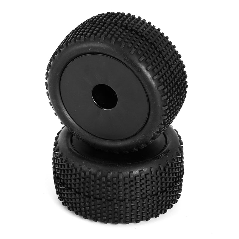LC Racing Block Pin Truggy Tires Mounted Black, 12mm 2pcs L6249