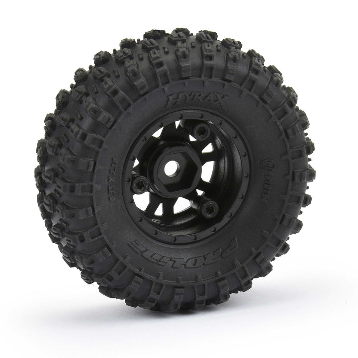 Pro-Line 1/24 Hyrax F/R 1.0 Trs Mountd 7mm Blk Impulse (4) PRO1019410