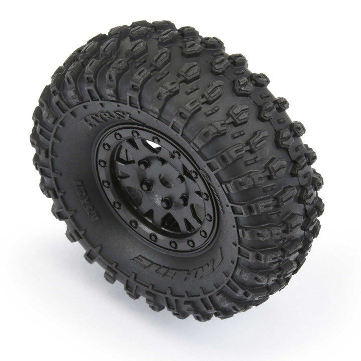 Pro-Line 1/24 Hyrax F/R 1.0 Trs Mountd 7mm Blk Impulse (4) PRO1019410