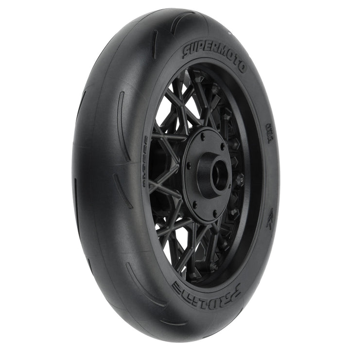 Pro-Line 1/4 Supermoto Tire Front MTD Black Wheel: PM-MX PRO1022210