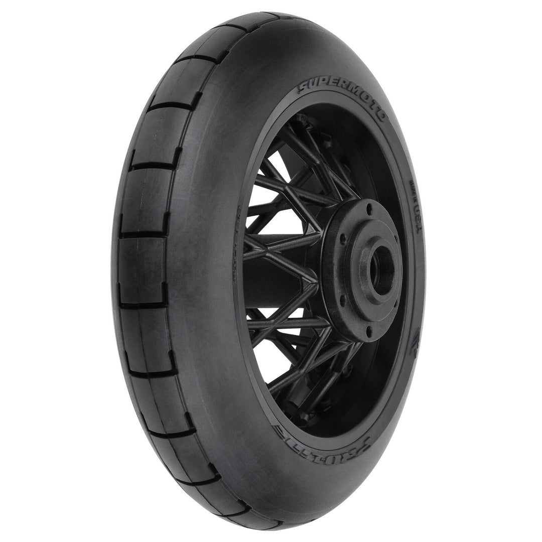 Pro-Line 1/4 Supermoto Tire Rear MTD Black Wheel: PM-MX PRO1022310