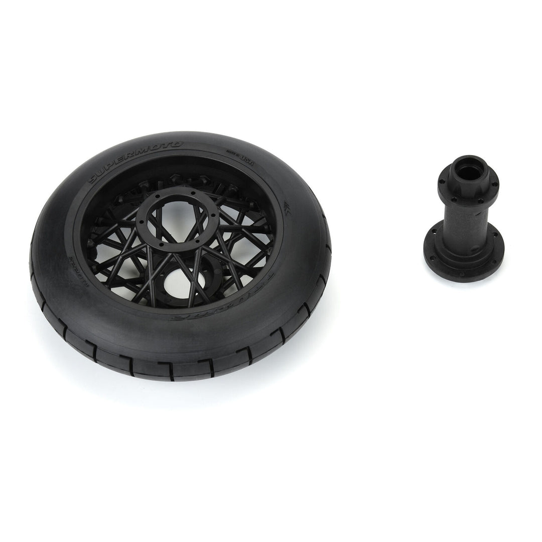 Pro-Line 1/4 Supermoto Tire Rear MTD Black Wheel: PM-MX PRO1022310