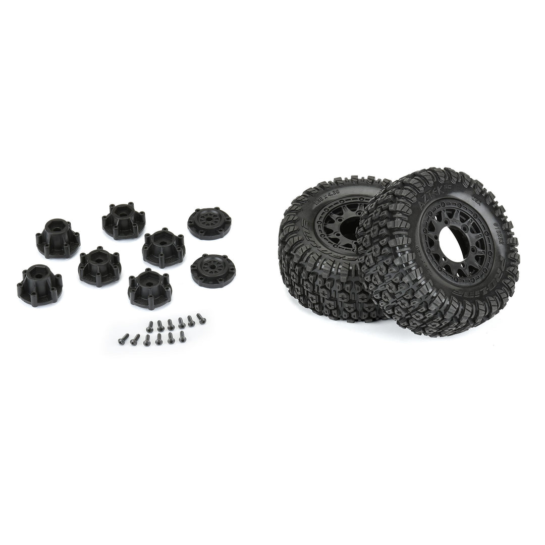 Pro-line Racing 1/10 Aztek M2 F/R 2.2"/3.0" SC MTD 12mm & 14mm Black Raid Wheels (2) PRO1026210