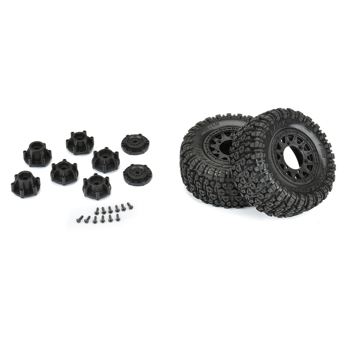 Pro-line Racing 1/10 Aztek M2 F/R 2.2"/3.0" SC MTD 12mm & 14mm Black Raid Wheels (2) PRO1026210