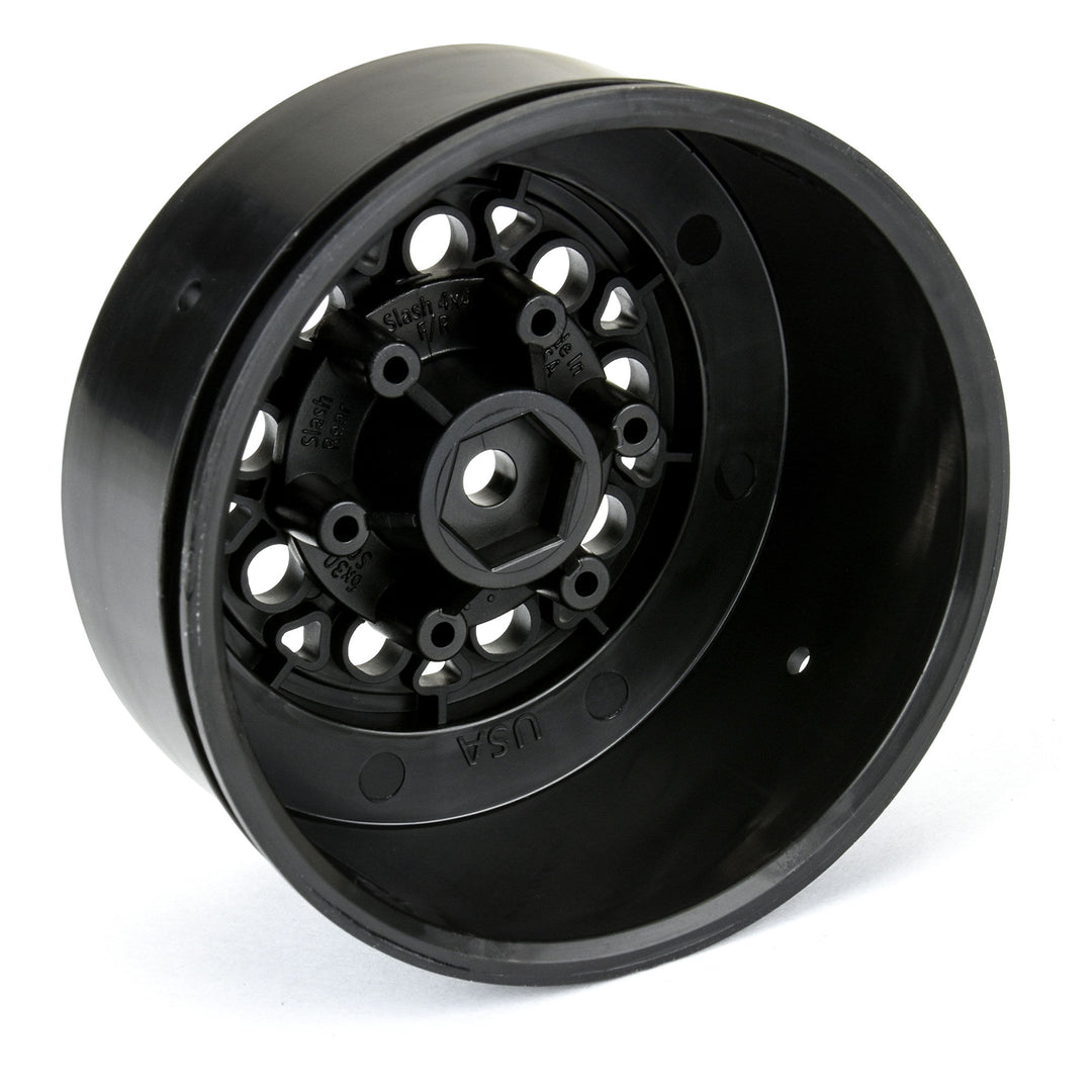Showtime 2.2"/3.0" Black 3x30 Removable Hex (12mm &amp; 14mm) SC Dirt Oval Wheels for Slash 2wd, Slash® 4x4, ProTrac, &amp; Senton