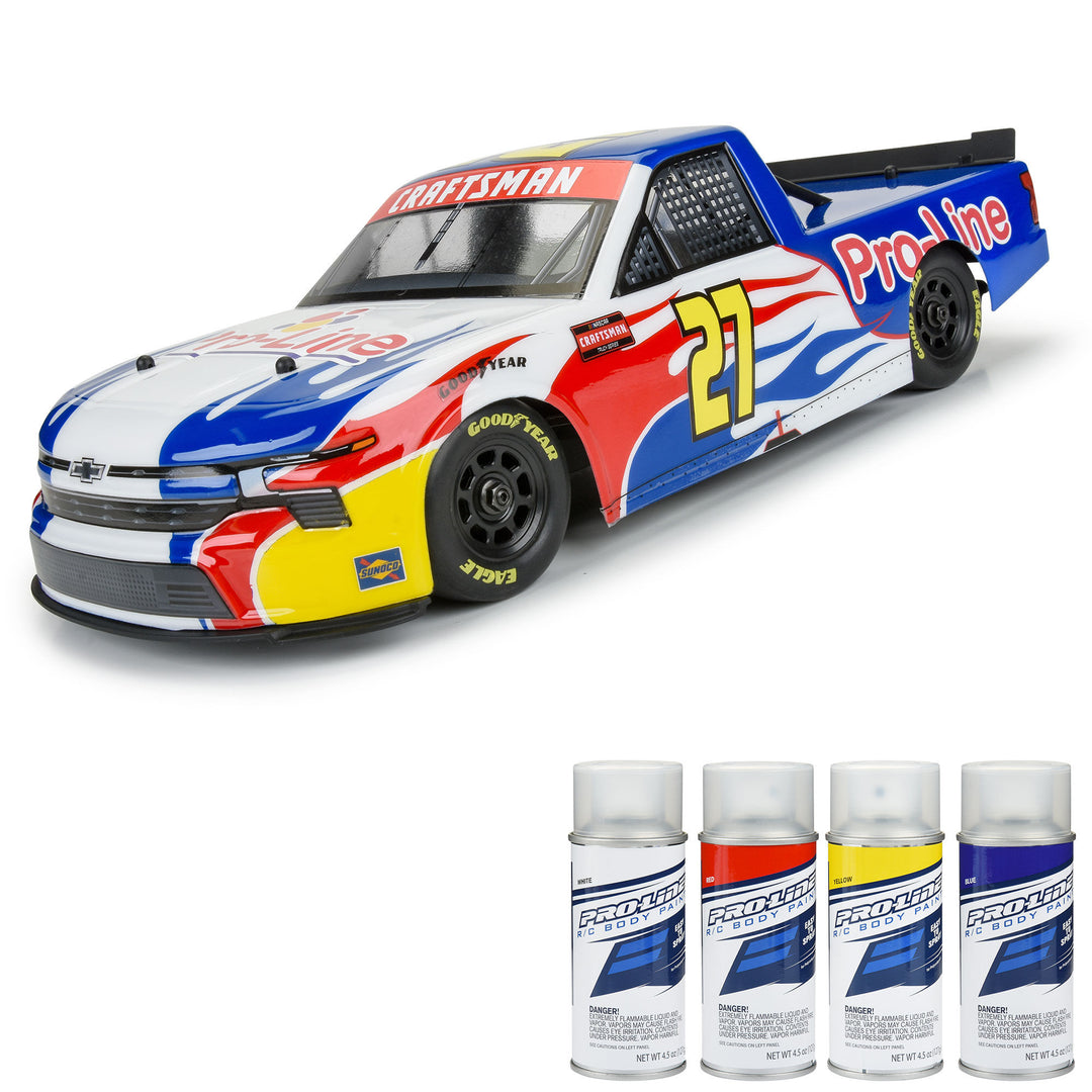 1/12 Pre-Cut 2024 Chevy Silverado Truck Clear Body: Losi NASCAR PRO365300