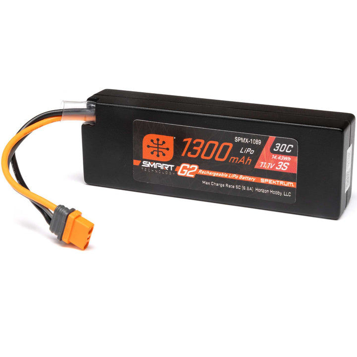 11.1V 1300mAh 3S 30C Smart G2 LiPo Battery: IC2 Connector SPMX-1089