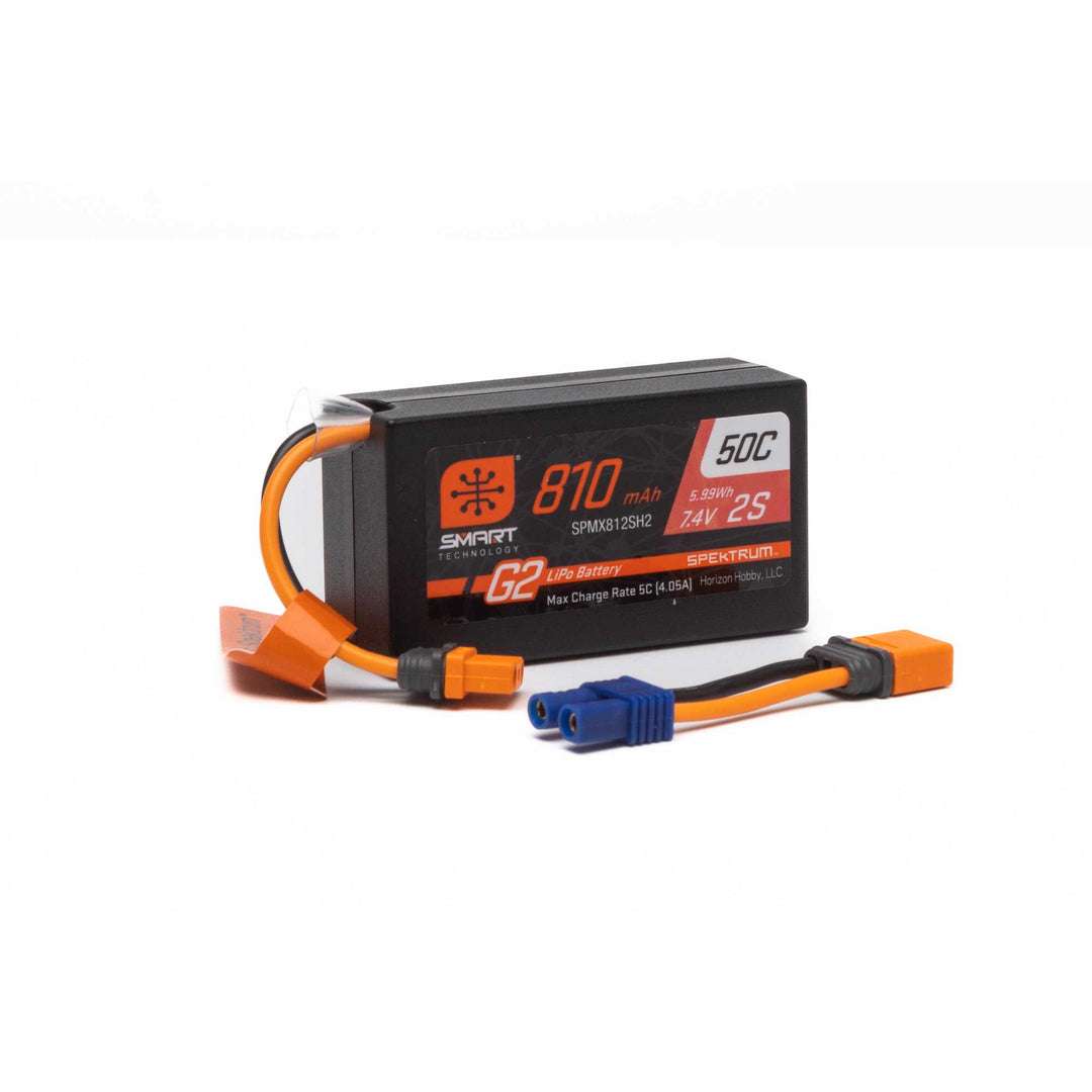 Spektrum 810mAh 2S 7.4V Smart G2 50C LiPo; IC2 SPMX812SH2