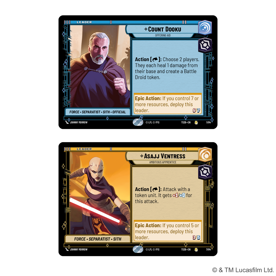 Star Wars: Unlimited - Master and Apprentice: Count Dooku &amp; Asajj Ventress Twin Suns Deck