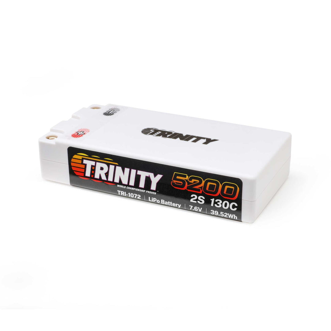 Team Trinity 7.4V 5200mAh 2S 130C Shorty LiPo Battery: 5mm Bullets TRI-1072
