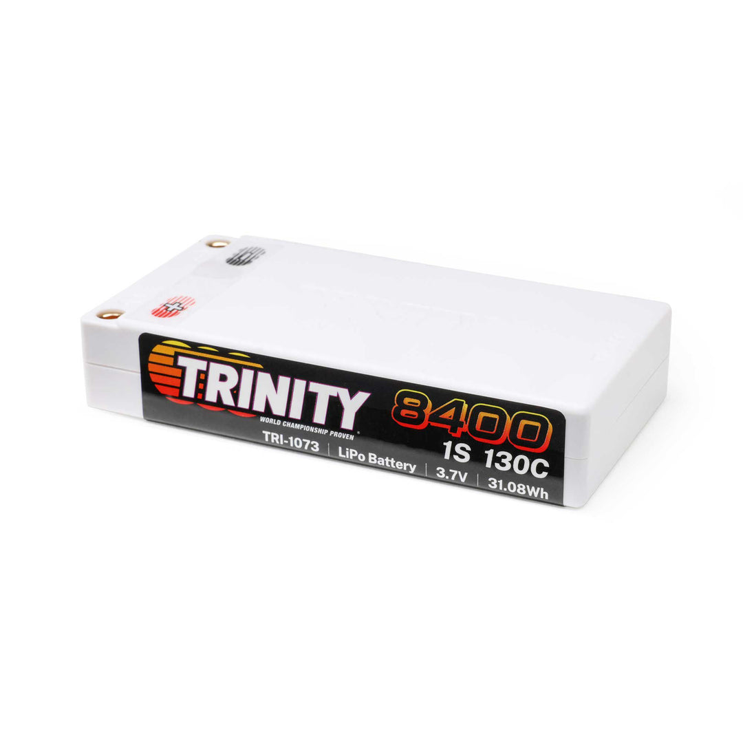 Team Trinity 3.7V 8400mAh 1S 130C Shorty LiPo Battery: 5mm Bullets TRI-1073