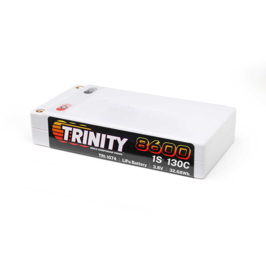 Team Trinity 3.8V 8600mAh 1S 130C Shorty LiPo Battery: 5mm Bullets TRI-1074