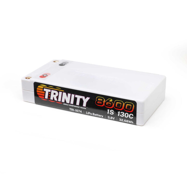 Team Trinity 3.8V 8600mAh 1S 130C Shorty LiPo Battery: 5mm Bullets TRI-1074