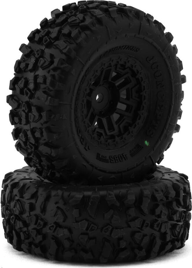JConcepts Landmines 1.0" Pre-Mounted Tires with Shuttle Wheels (2) (2.25") (Green)