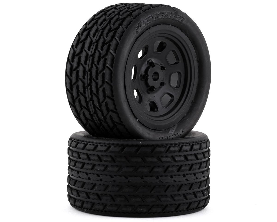 Team Associated SR10 Pre-Mounted Street Stock Tires w/Rear Wheels (2) 71195 | ASC71195