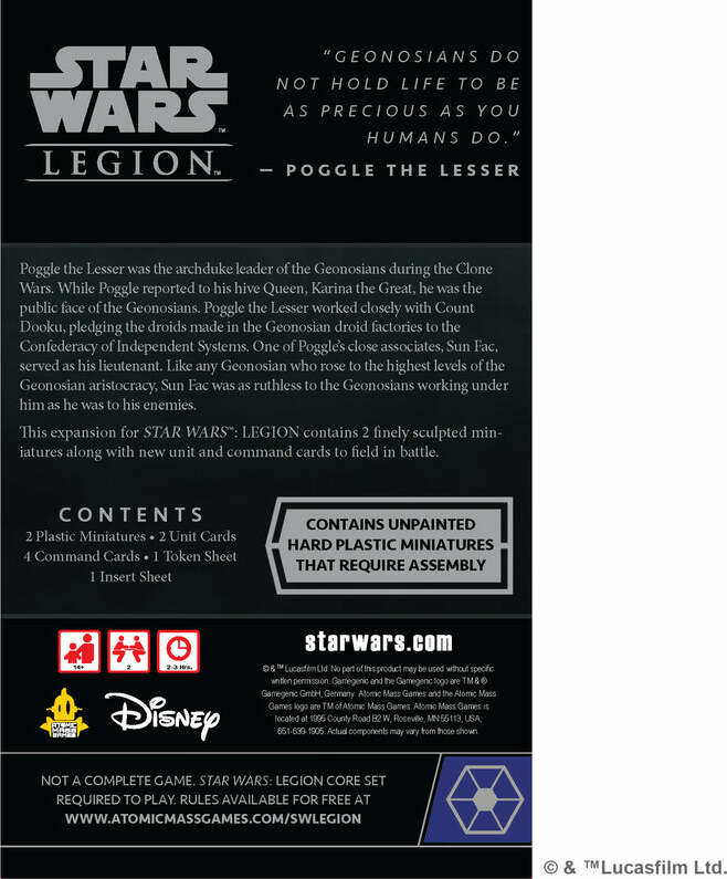 Star Wars: Legion - Sun Fac and Poggle the Lesser Operative and Commander Expansion