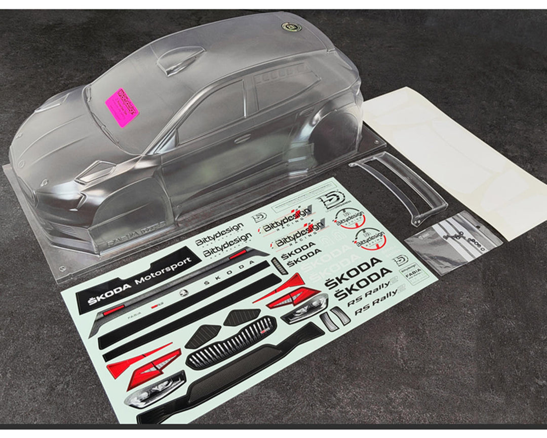 Bittydesign SKODA Fabia RS Rally 1/10 Rally Body (Clear) (190mm)