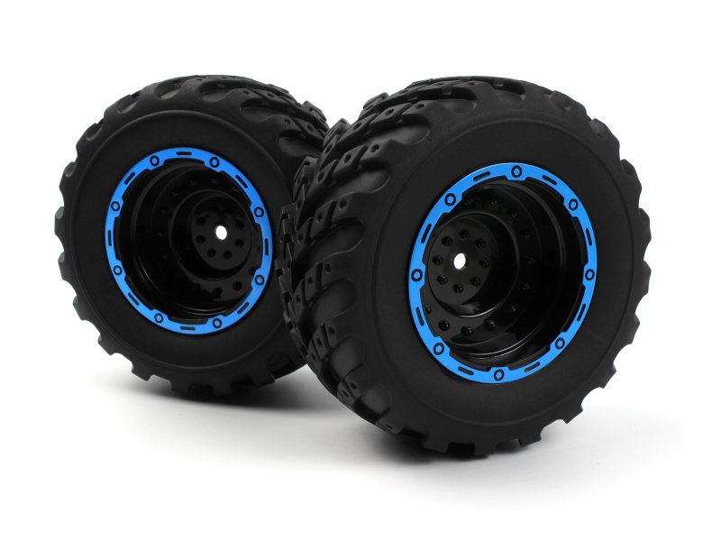 BlackZon Smyter MT Wheels/Tires Assembled (Black/Blue) 540182