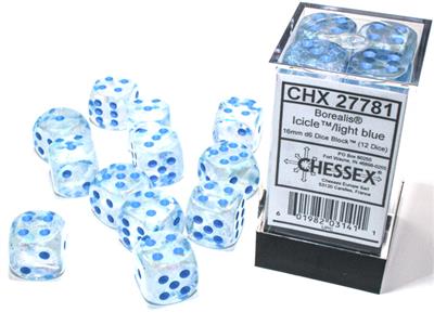 Borealis Luminary Dice Block - 16mm D6 (12ct)