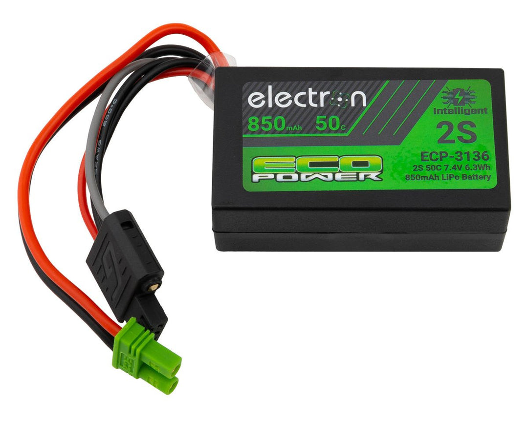 EcoPower "Electron" 2S 50C 850mAh Intelligent LiPo Battery w/EC2 Connector ECP-3136