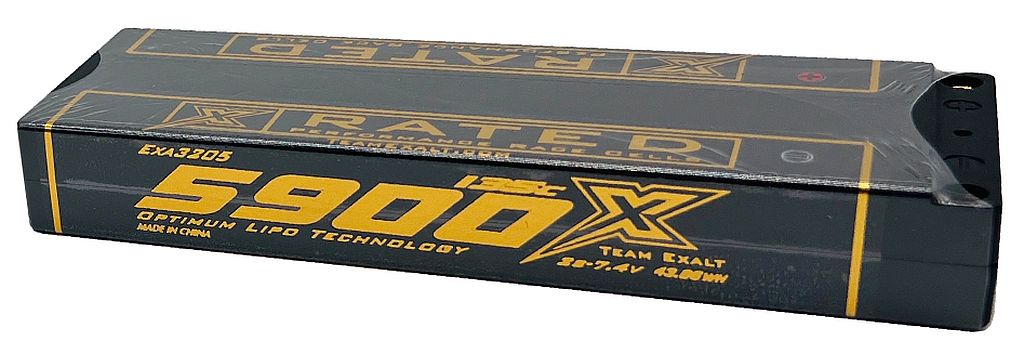 Exalt 2S/7.4V-5900MAH-135C LCG Stick w/5mm Bullets, X-Rated EXA3205