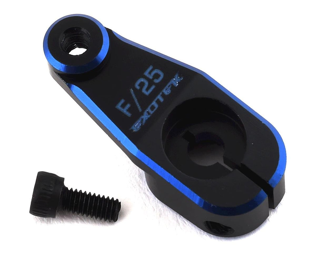 Exotek AE Aluminum HD Servo Horn (Black/Blue) (25T - Futaba/Savox/ProTek) EXO1948