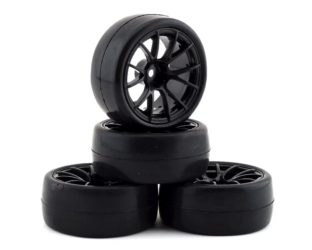Firebrand RC Hustler RS Pre-Mounted On-Road Tires (4) (Black) w/CarpetMuncher Tires, 12mm Hex &amp;