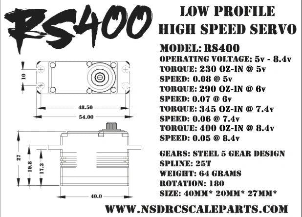 No Superior Designs RC NSDRC RS400 Low Profile Racing Servo