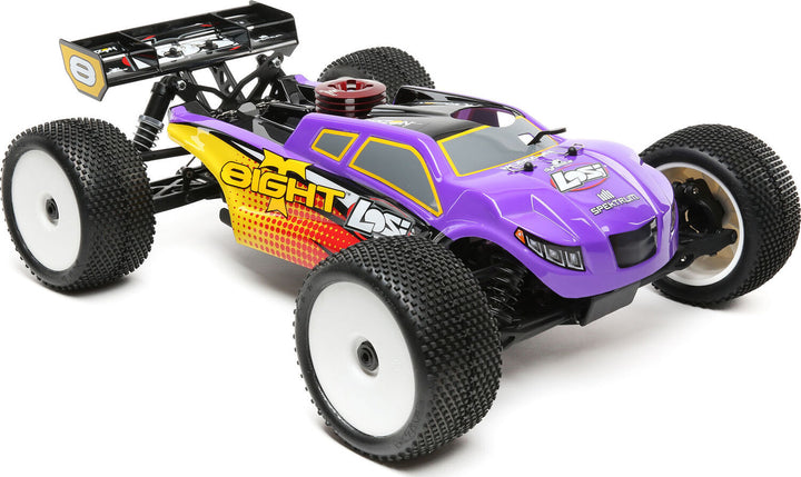 1/8 8IGHT-T 4WD Nitro Truggy RTR, Purple/Yellow