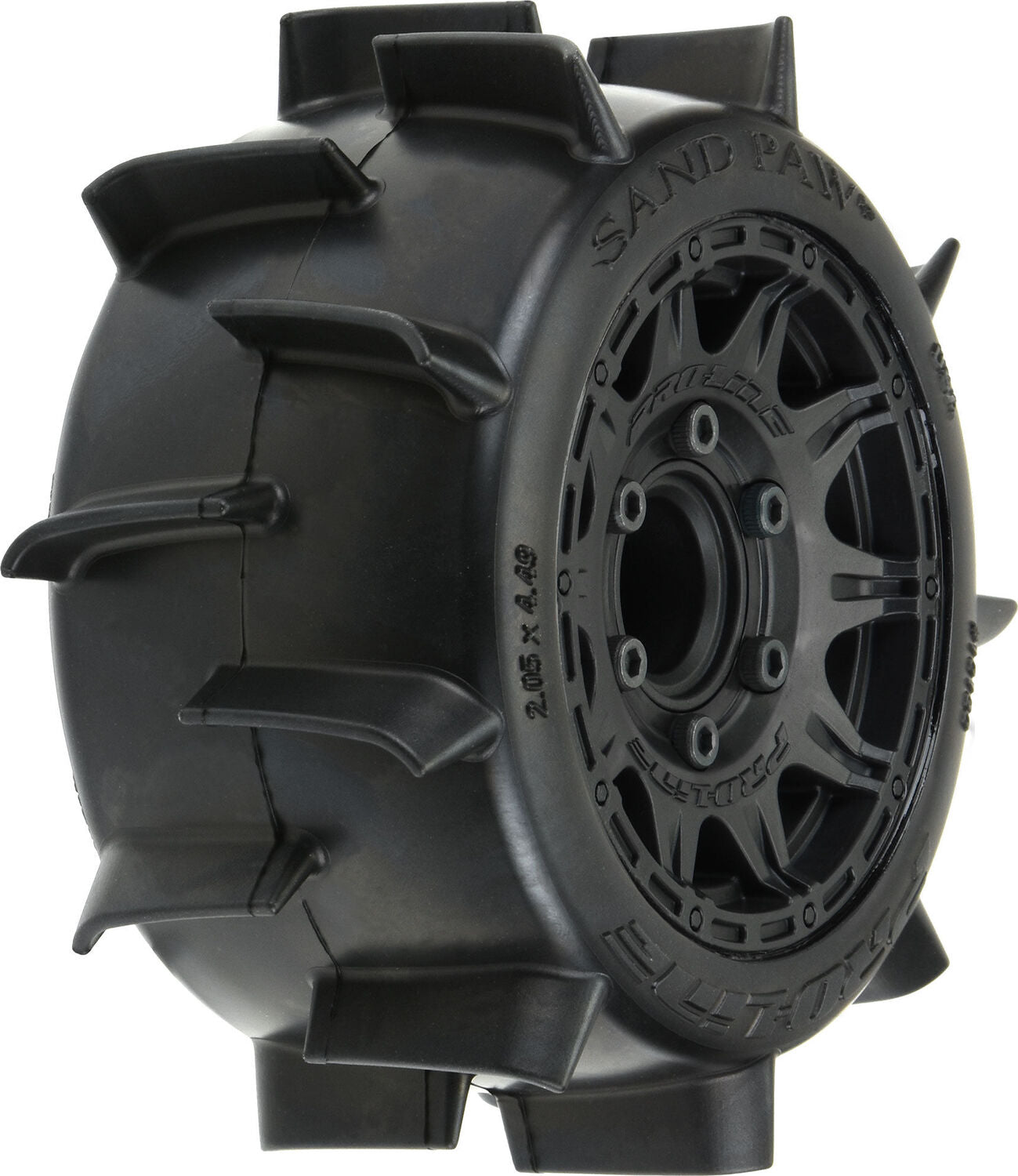 1/10 Sand Paw LP Front/Rear 2.8" MT Tires Mounted 12mm Blk Raid (2)