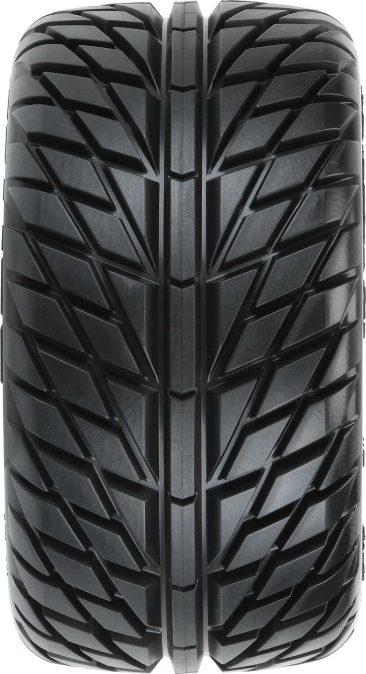 1/10 Street Fighter LP Fr/Rr 2.8" MT Tires Mounted 12mm Blk Raid (2)