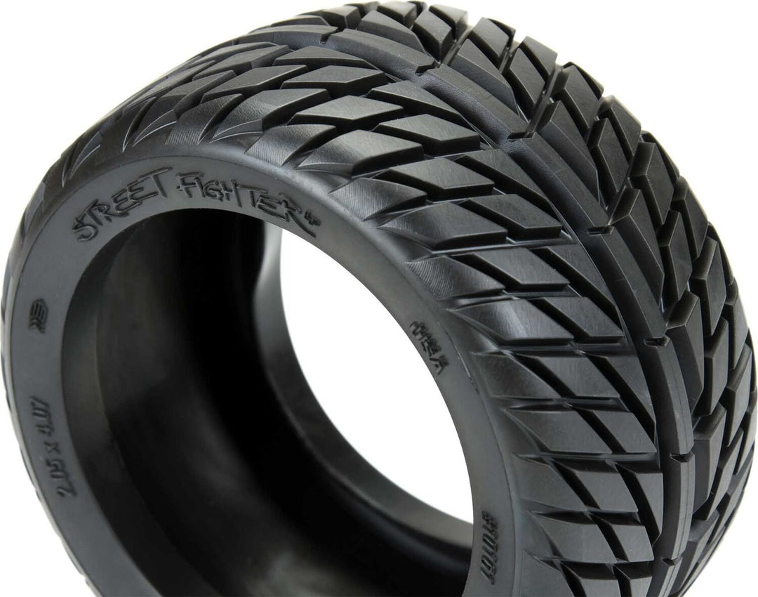 1/10 Street Fighter LP Fr/Rr 2.8" MT Tires Mounted 12mm Blk Raid (2)