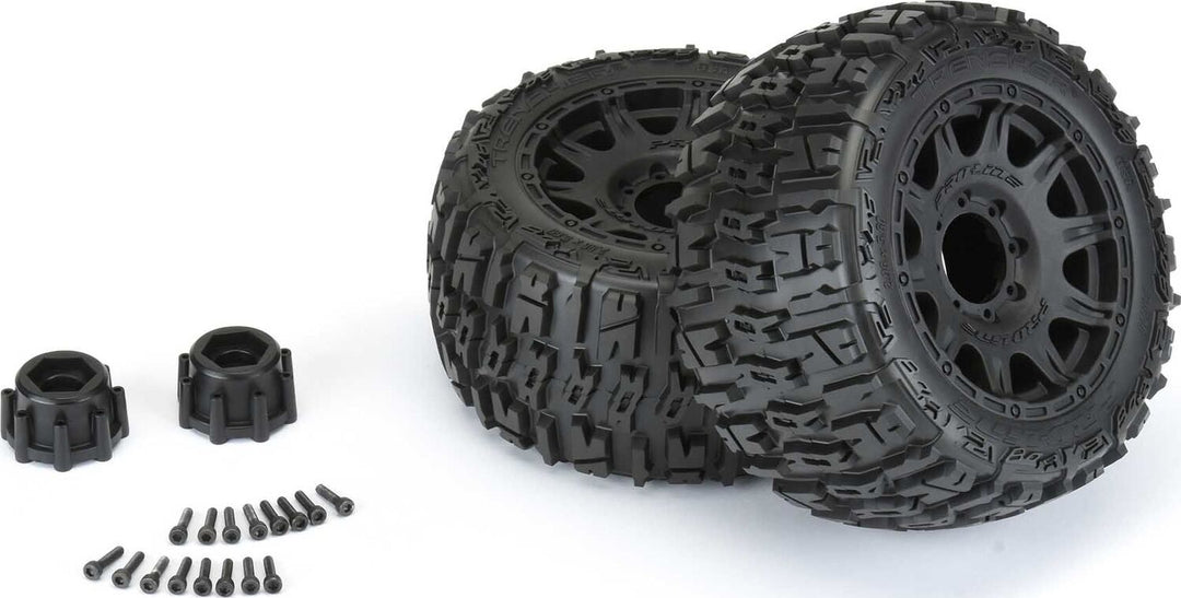 1/8 Trencher LP F/R 3.8" MT Tires Mounted 17mm Blk Raid (2)