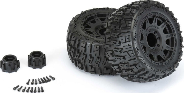 1/8 Trencher LP F/R 3.8" MT Tires Mounted 17mm Blk Raid (2)