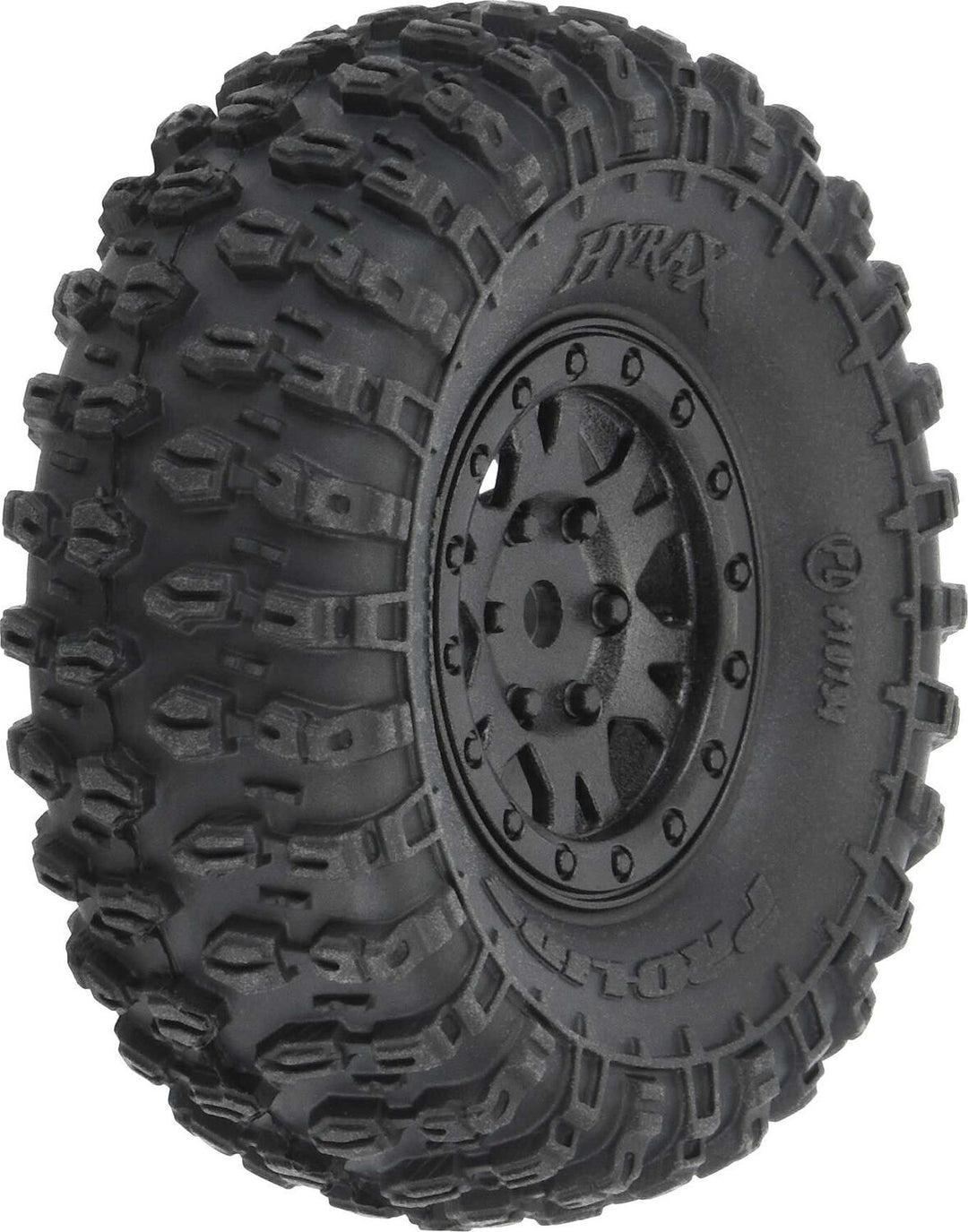 1/24 Hyrax Front/Rear 1.0" Tires Mounted 7mm Black Impulse (4): SCX24