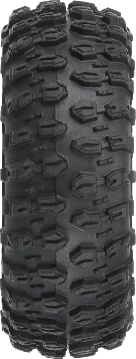 1/24 Hyrax Front/Rear 1.0" Tires Mounted 7mm Black Impulse (4): SCX24