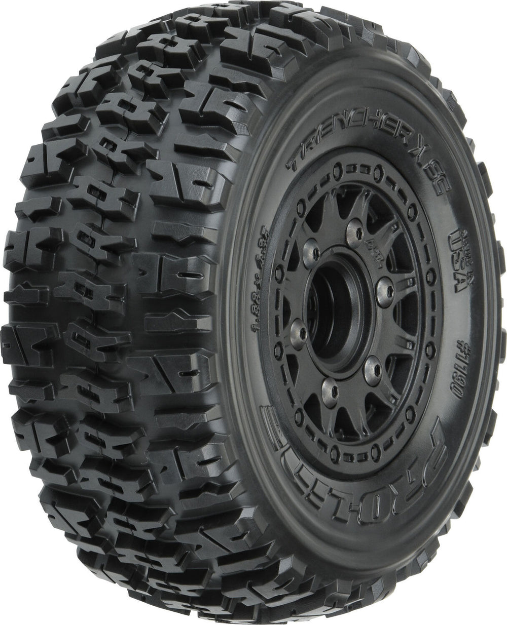 1/10 Trencher X Front/Rear 2.2"/3.0" SC Mounted 12mm Black Raid (2)